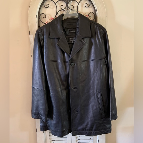 Claiborne New Zealand Leather Jacket Mens NWOT🔥